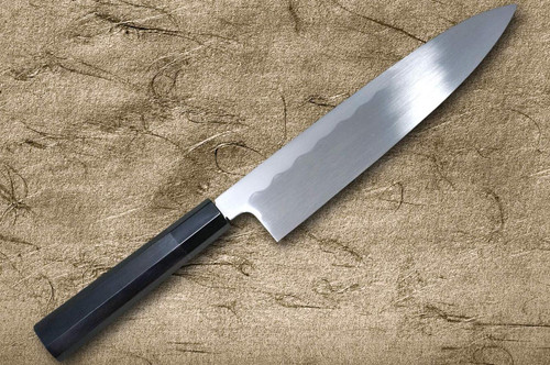 Sakai Takayuki White No.2 Honyaki Wave-Art Japanese Chef's Gyuto Knife 240mm with Ebony Handle 