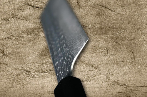 Nigara SPG-STRIX Damascus Hammered EB8B Japanese Chef's Nakiri(Vegetable) 180mm with Ebony Handle 