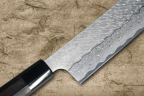 Nigara SPG-STRIX Damascus Hammered EB8B Japanese Chef's Nakiri(Vegetable) 180mm with Ebony Handle 