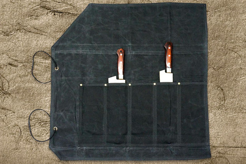 Sakai Takayuki Kitchen-Knife Roll Carry Bag Canvas (5 Pockets) Black 
