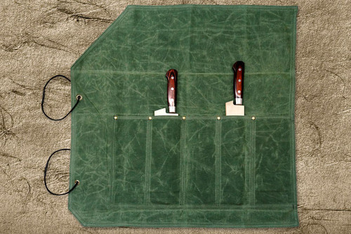 Sakai Takayuki Kitchen-Knife Roll Carry Bag Canvas (5 Pockets) Green 