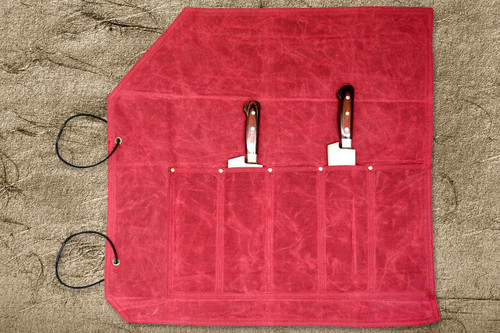 Sakai Takayuki Kitchen-Knife Roll Carry Bag Canvas (5 Pockets) Red 