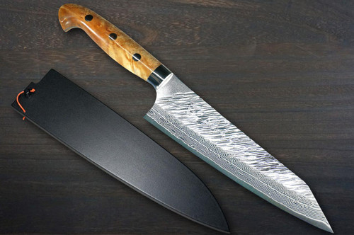 Yu Kurosaki R2(SG2) Damascus FUJIN Custom MPWC Japanese Chef's Gyuto Knife 180mm with Maple Wood Handle 