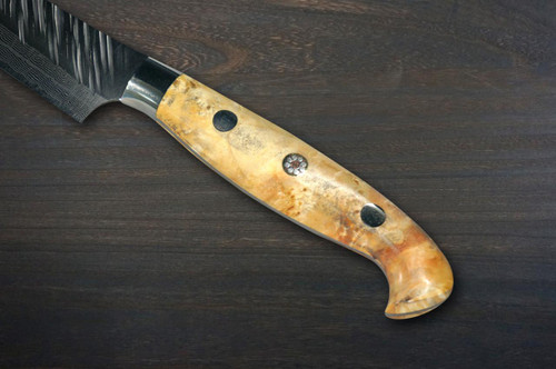 Yu Kurosaki R2(SG2) Damascus FUJIN Custom MPWC Japanese Chef's Petty Knife(Utility) 130mm with Maple Wood Handle 