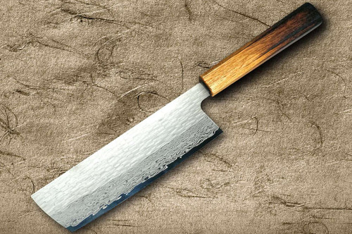 Nigara VG-XEOS Damascus Hammered OK8B Japanese Chef's Nakiri