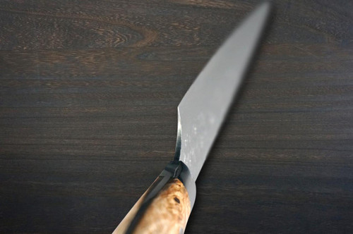 Yu Kurosaki R2(SG2) Damascus SHIZUKU Custom STWRC Japanese Chef's Slicer(Sujihiki) 240mm with Stabilized Hybrid Wood Handle [Red] 