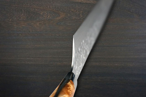 Yu Kurosaki R2(SG2) Damascus SHIZUKU Custom STWRC Japanese Chef's Gyuto Knife 210mm with Stabilized Hybrid Wood Handle [Red] 