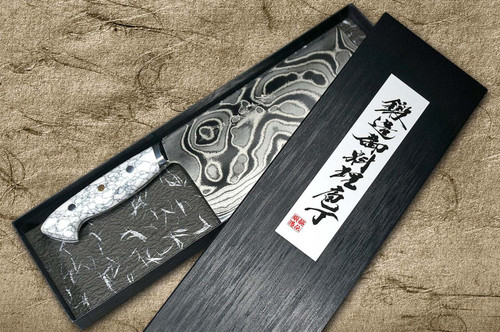 Keiichi Fujii AUS10 Nickel Damascus Custom TC Japanese Chef's
