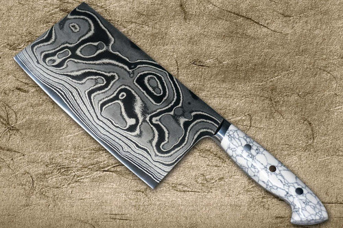 Keiichi Fujii AUS10 Nickel Damascus Custom TC Japanese Chef's
