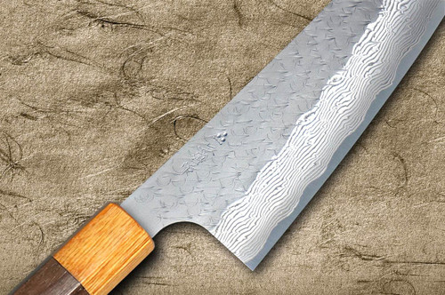Nigara SPG-STRIX Damascus Hammered RS8M Japanese Chef's Santoku