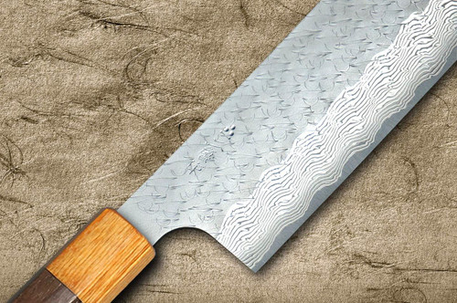 Nigara SPG-STRIX Damascus Hammered RS8M Japanese Chef's Nakiri