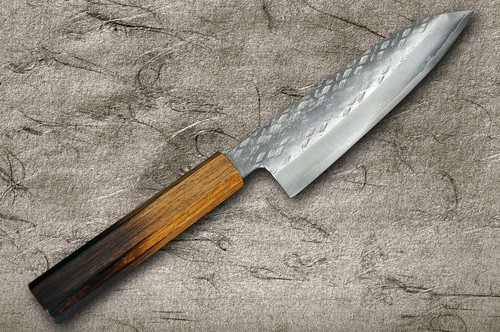 Okeya VG10 Hammered OK8B Japanese Chef's Santoku Knife 165mm with Urushi Lacquered Oak Handle 