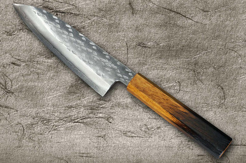 Okeya VG10 Hammered OK8B Japanese Chef's Santoku Knife 165mm with Urushi Lacquered Oak Handle 