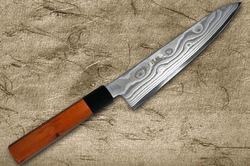 Sakai Takayuki HAMON Grand Chef Damascus Japanese Chef's Gyuto Knife 210mm with Ebony Ring Rosewood Handle [45 Layered Damascus] 