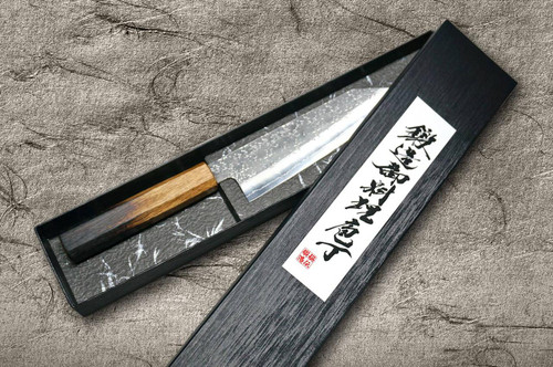 Okeya Gingami No.3 锤纹OK8B 日本厨师文卡刀165mm 配漆木手柄| 日本刀具