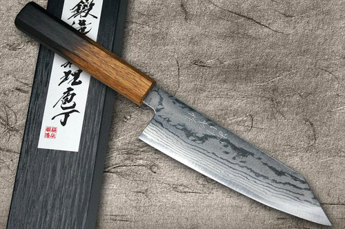 Okeya VG10 Damascus OK8B Japanese Chef's Bunka Knife 165mm with Urushi Lacquered Oak Handle 