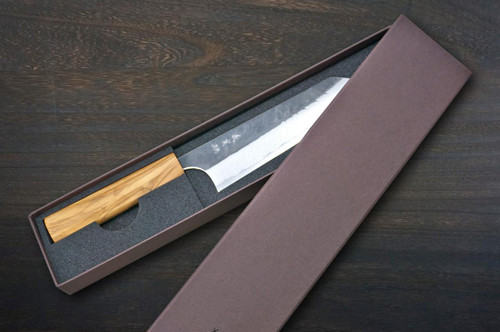 Yoshimi Kato Aogami Super Kurouchi V-Hammered Japanese Chef's