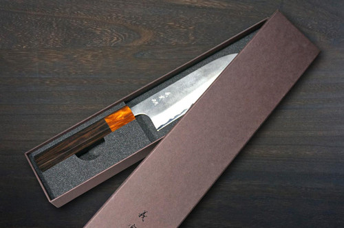 Yoshimi Kato Aogami Super Clad Nashiji Japanese Chef's Santoku