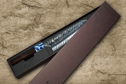 Yoshimi Kato SPG-STRIX V-Hammered Japanese Chef's Kengata-Gyuto