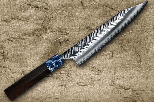 Yoshimi Kato SPG-STRIX V-Hammered Japanese Chef's Kengata-Gyuto