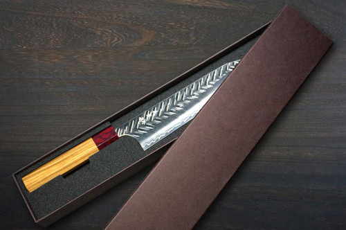 Yoshimi Kato SPG-STRIX V-Hammered Japanese Chef's Kengata-Gyuto