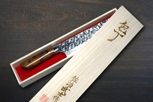 Takeshi Saji SRS13 Mirror Hammered Damascus IRN Japanese Chef's