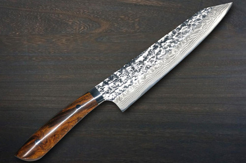 Takeshi Saji SRS13 Mirror Hammered Damascus IRN Japanese Chef's