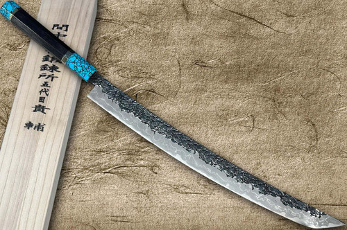 Kisuke Manaka ENN Blue#1 Kurouchi Hammered EBTCA2 Japanese Chef's
