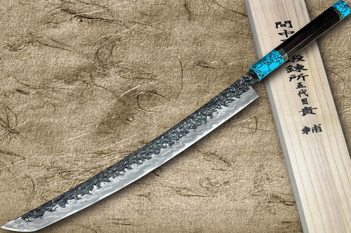 Kisuke Manaka ENN Blue#1 Kurouchi Hammered EBTCA2 Japanese Chef's