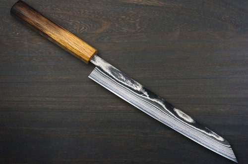 Keiichi Fujii AUS10 Nickel Damascus OK8B Japanese Chef's Knife SET 270mm with Urushi Lacquered Oak Handle (KiritsukeSlicer-Slicer270-Slicer240-Gyuto270-Gyuto240-Gyuto210-KiritsukeGyuto240-KiritsukeGyuto210-Bunka-Nakiri-Santoku-Petty+Chinese)