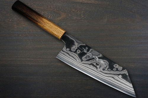 Keiichi Fujii AUS10 Nickel Damascus OK8B Japanese Chef's Knife SET 270mm with Urushi Lacquered Oak Handle (Slicer270-Slicer240-KiritsukeGyuto240-KiritsukeGyuto210-Bunka-Nakiri-Santoku-Petty)