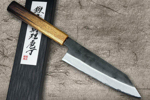 中川悟青紙#2 黑打OK8B 日本厨师文卡刀170mm 配漆涂橡木手柄| 日本刀