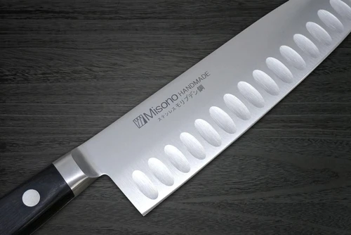 Misono MV Stainless Dimples(Salmon) Japanese Chef's Santoku Knife 180mm 