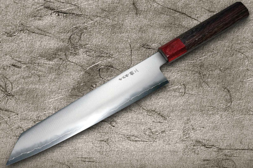 Satoshi Nakagawa Ginsan (Gingami No.3) Migaki RS8R Japanese Chef's Kiritsuke-Gyuto Knife 210mm with Red-Ring Octagonal Handle