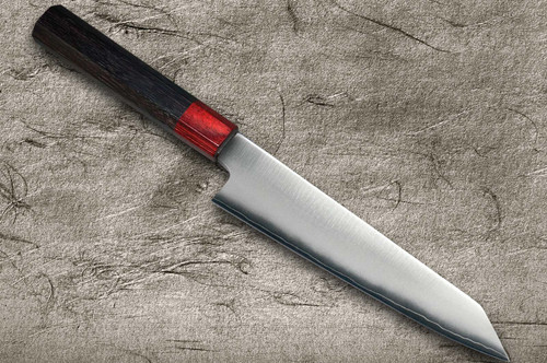 Satoshi Nakagawa Ginsan (Gingami No.3) Migaki RS8R Japanese Chef's Kiritsuke-Petty Knife(Utility) 150mm with Red-Ring Octagonal Handle