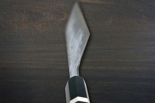 Kisuke Manaka KOKUENN Blue#1 Black Finished EBBFB2 Japanese Chef's Nakiri(Vegetable) 165mm with Double Buffalo Ringed Ebony Handle