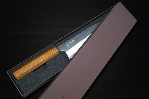 Yoshimi Kato Aogami Super Clad Kurouchi Japanese Chef's Santoku