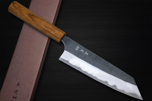 加藤義美青紙超级复合黑打日本厨师刀文卡(Bunka) 170mm 漆器槐木手柄