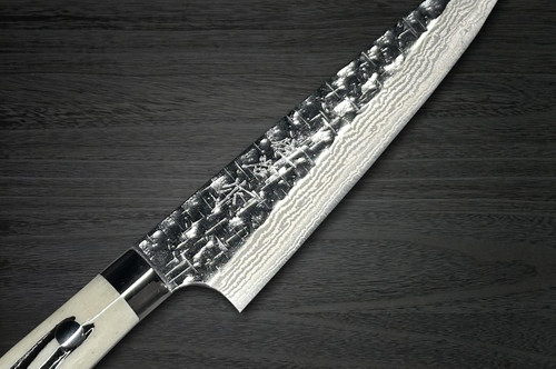 Takeshi Saji SRS13 Mirror Hammered Damascus DHW Japanese Chef's