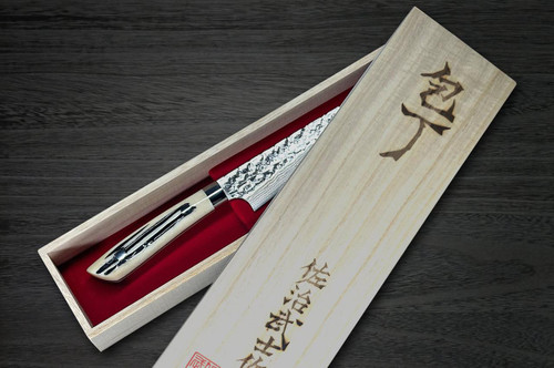 手彫り Vintage DARGIA ハイバックダイニングチェ Takeshi Saji SRS13 Mirror Hammered Damascus DHW Japanese Chef's