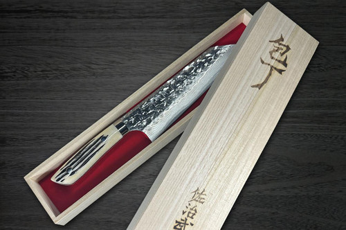 すしwt Takeshi Saji SRS13 Mirror Hammered Damascus DHW Japanese Chef's