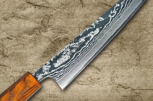Yu Kurosaki R2(SG2) Black Damascus Japanese Chef's Slicer(Sujihiki) 240mm with Urushi Lacquered Enju Handle Mukai Model 