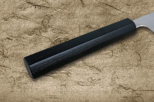 Yu Kurosaki SPG-STRIX Black Damascus Japanese Chef's Gyuto Knife 240mm with Black Urushi Lacquered Enju Handle Mukai Model 
