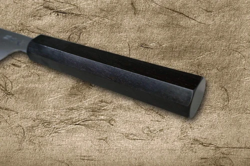 Sakai Takayuki Ginsan Warikomi Ebony Handle Japanese Chef's Santoku Knife 180mm 