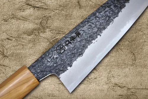Sakai Takayuki SANPOU Modell MIZU Kurouchi Weiß #2 Japanisches Kochmesser (Gyuto) 210mm mit Olivenholzgriff