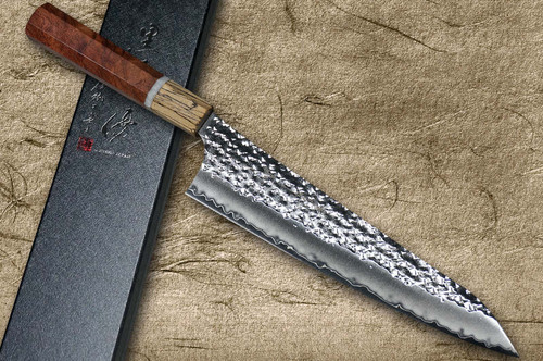Yu Kurosaki R2(SG2) Hammered SENKO-EI WA KR8MP Japanese Chef's Gyuto Knife 210mm with Karin Lump Wood with Maple Ferrule