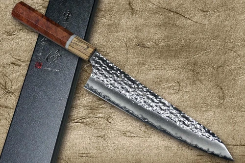 Yu Kurosaki R2(SG2) 해머링 센코에이 WA KR8MP 일본식 셰프 규토 나이프 210mm, 카린 옹이 나무와 단풍나무 페룰 포함