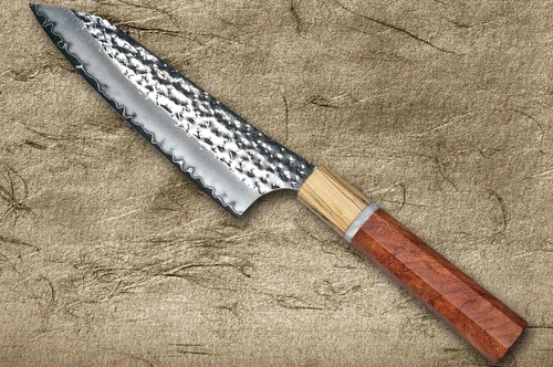 Yu Kurosaki R2(SG2) Hammered SENKO-EI WA KR8MP Japanese Chef's Bunka Knife 165mm with Karin Lump Wood with Maple Ferrule 