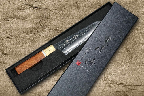 Yu Kurosaki R2(SG2) Hammered SENKO-EI WA KR8MP Japanese Chef's Bunka Knife 150mm with Karin Lump Wood with Maple Ferrule 