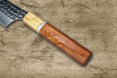 Yu Kurosaki R2(SG2) Hammered SENKO-EI WA KR8MP Japanese Chef's Bunka Knife 150mm with Karin Lump Wood with Maple Ferrule 